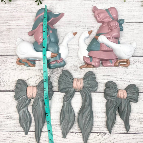 VNT 1980's Country Boy Girl & Bow Wall Decor Set Burwood Product Co and Homco - Picture 6 of 11